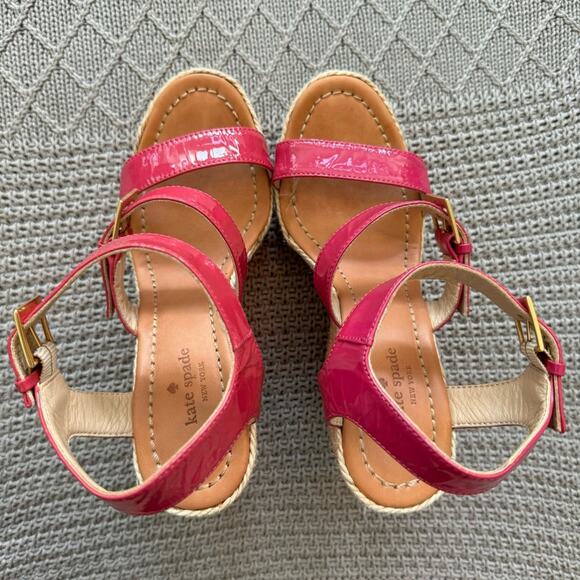 Kate Spade Pink Patent Wedges ~ 5.5 - Picture 6 of 8